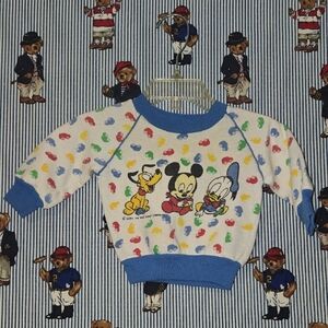 Disney Baby Mickey & Friends Blue Trim Pullover Sweater
